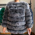 70CM 4in1 New Fast Shipping New Fashion Women Fashion Real Natural Fox Fur Long Coat Jacket for Winter Warm Over Coat